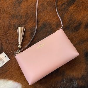 Kate Spade Small Leather Tassel Crossbody Rose Jade WKRU4856
